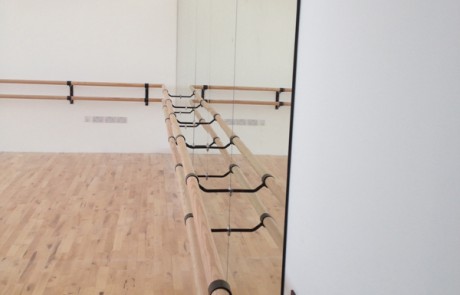 Dance Studio Mirrors with Ballet Rail