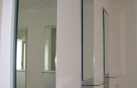 Mirrors Paired with Glass Shelves