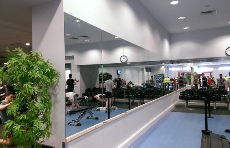 Raised Mirrors in a Gym