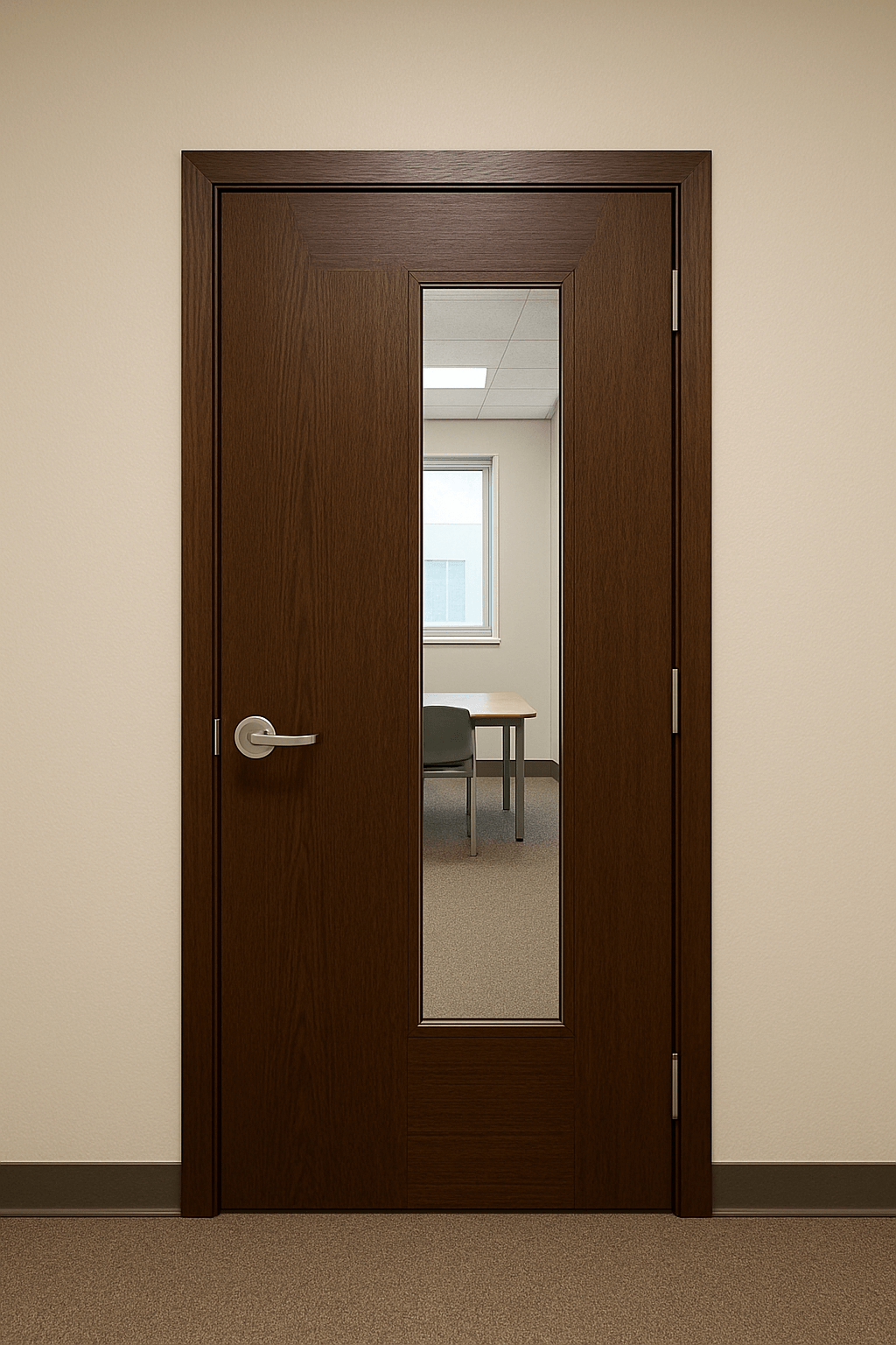001 Door With A Fire Rated Glass Vision Panel