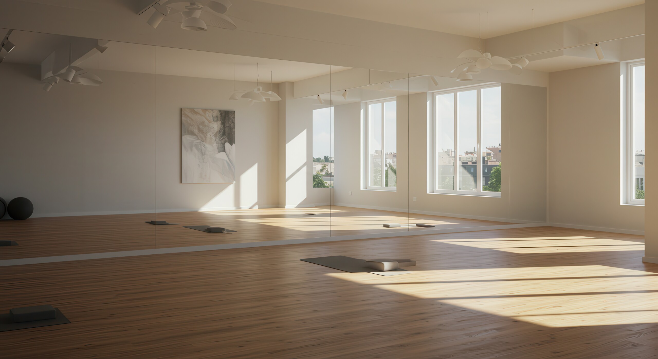 Empty Home Gym Mirror Wall 006 Scaled