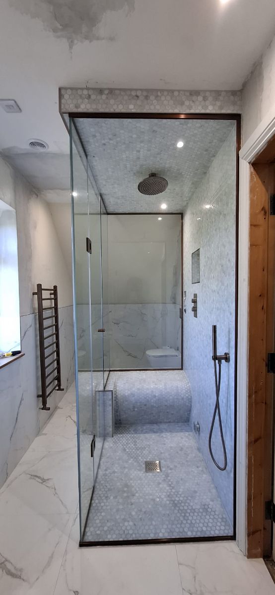 Full Shower Enclosure Antique Bronze
