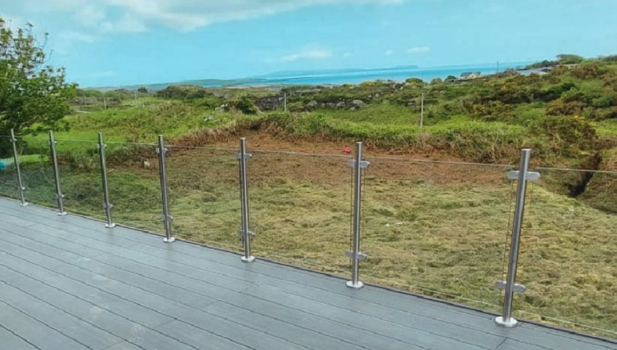 Glazed Barrier Posts And Clamps Northside Glass Ltd. Installed An Exterior Glazed Barrier With Stainless Steel Posts And Clamps On A Deck Overlooking The Sea In Cork, Ireland.