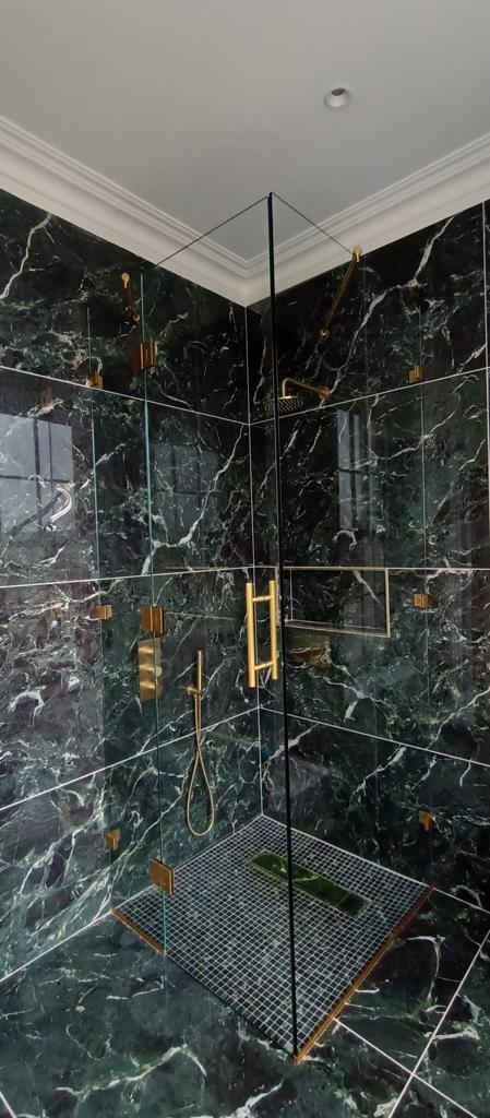 Shower Enclosure Satin Brass 001