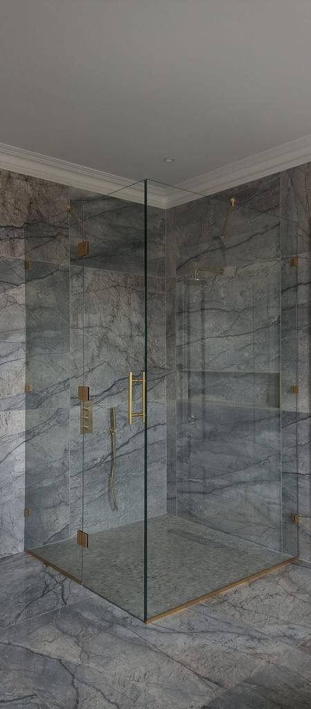 Shower Enclosure Satin Brass 002