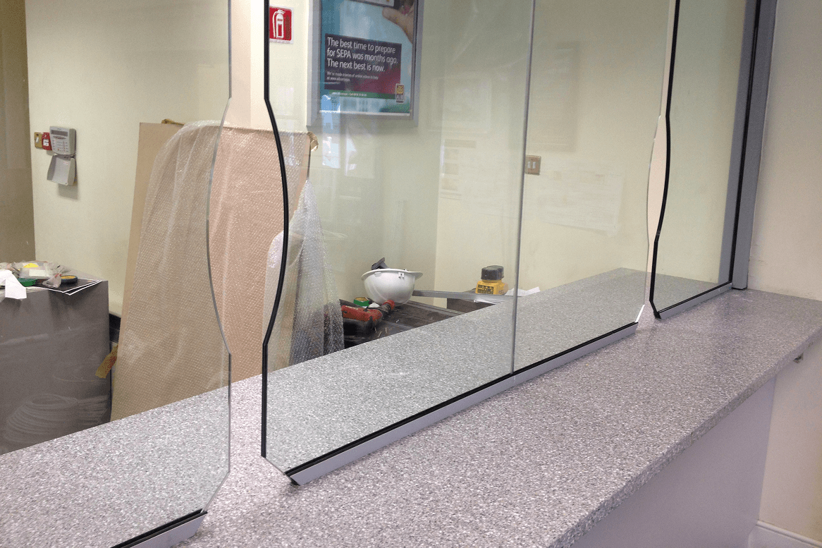 Laminated Safety Glass In Counter Glazing Laminated Safety Glass Installed In A Service Counter