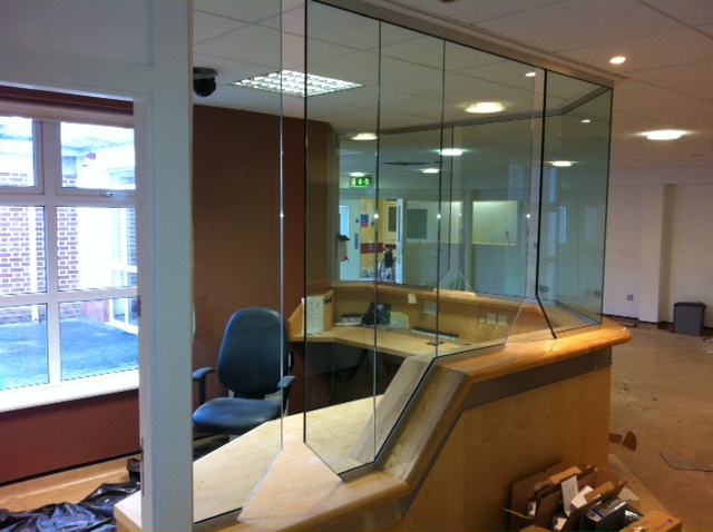 Reception Desk Glazing