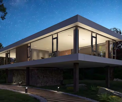 Replacing An Insulated Double Glazed Unit Northside Glass Ltd. Installing Or Replacing Insulated Double-Glazed Units In A Stunning Modern Residential Property In Cork, Ireland, Featuring Large Windows And An Elevated Design.