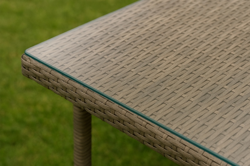 Table Top Glass On Rattan Outdoor Rattan Table With Clear Glass Top And Woven Design