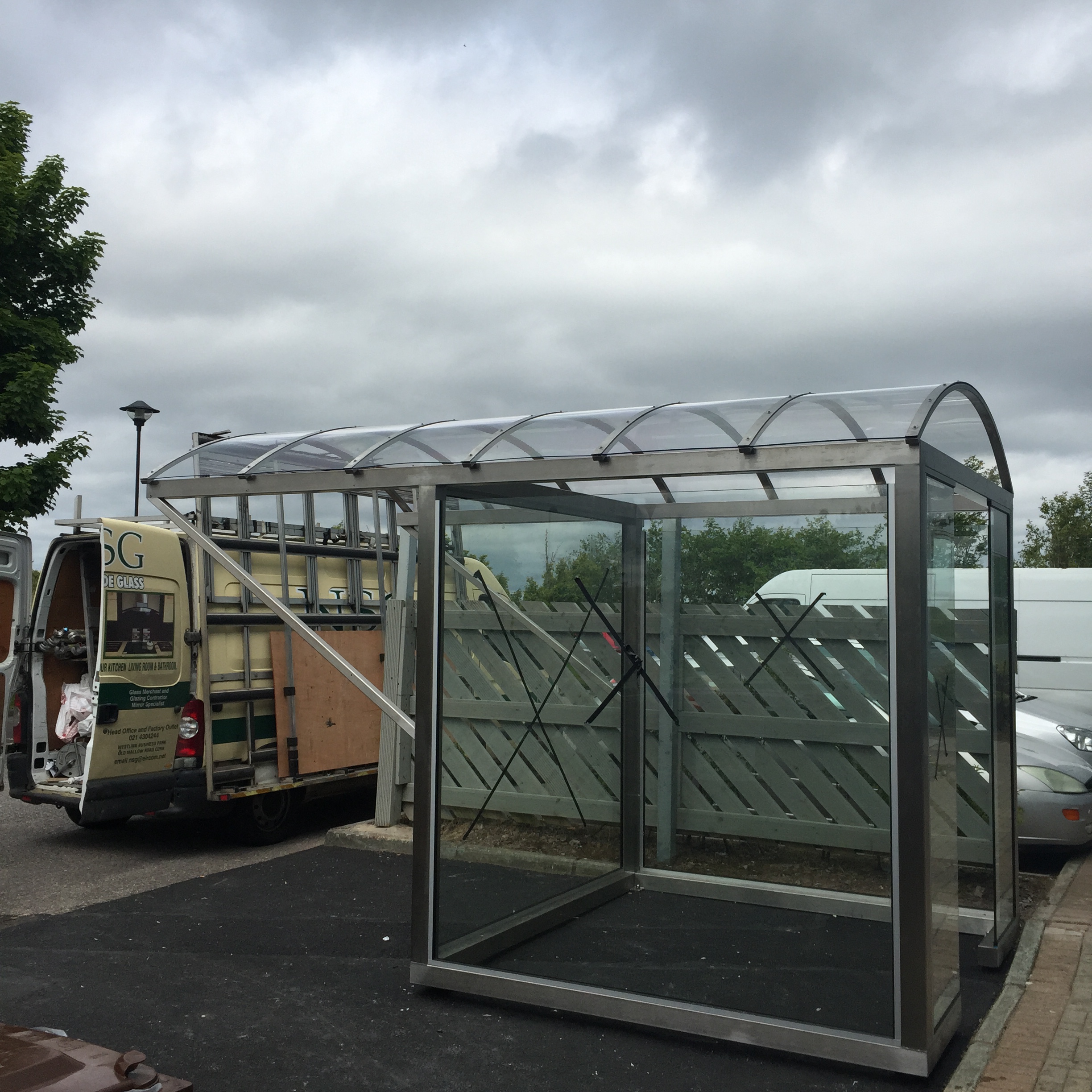 Smoking Shelter With Curved Roof